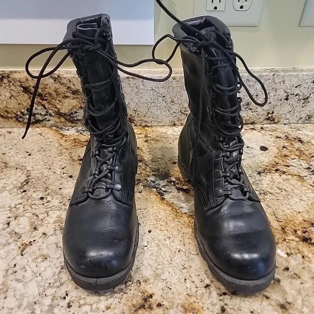 Vintage Ro Search 80's 90's Military Combat Boots Black Leather Mens Size 7.5
